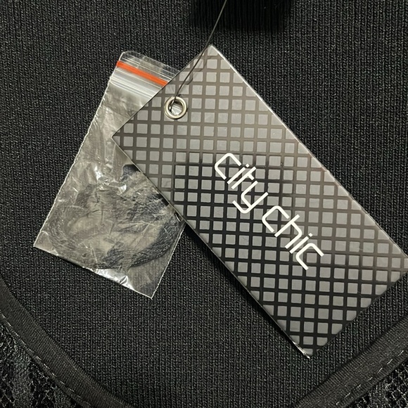 City Chic Midi Dress Sz 2X knit Long Sheer Lace Sleeves A-line Fit&Flare Fall - Picture 7 of 10